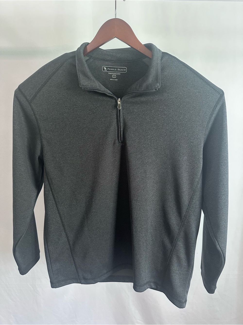 Pebble Beach Men's Half-Zip Pullover Sweater - Charcoal Gray